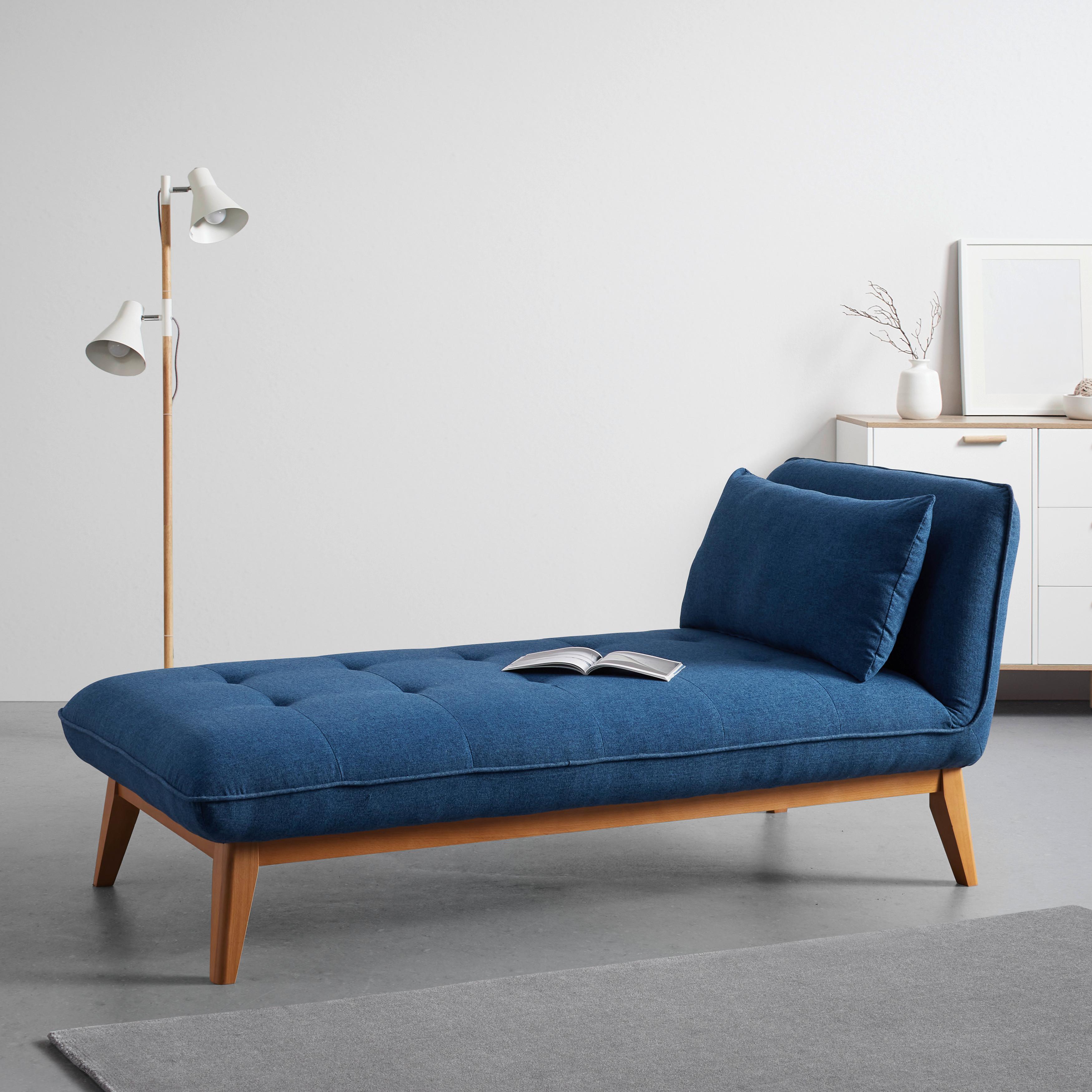 Relaxační postel LIZA, modrá - modrá, Moderní, dřevo/textil (129/85/78cm) - Bessagi Home