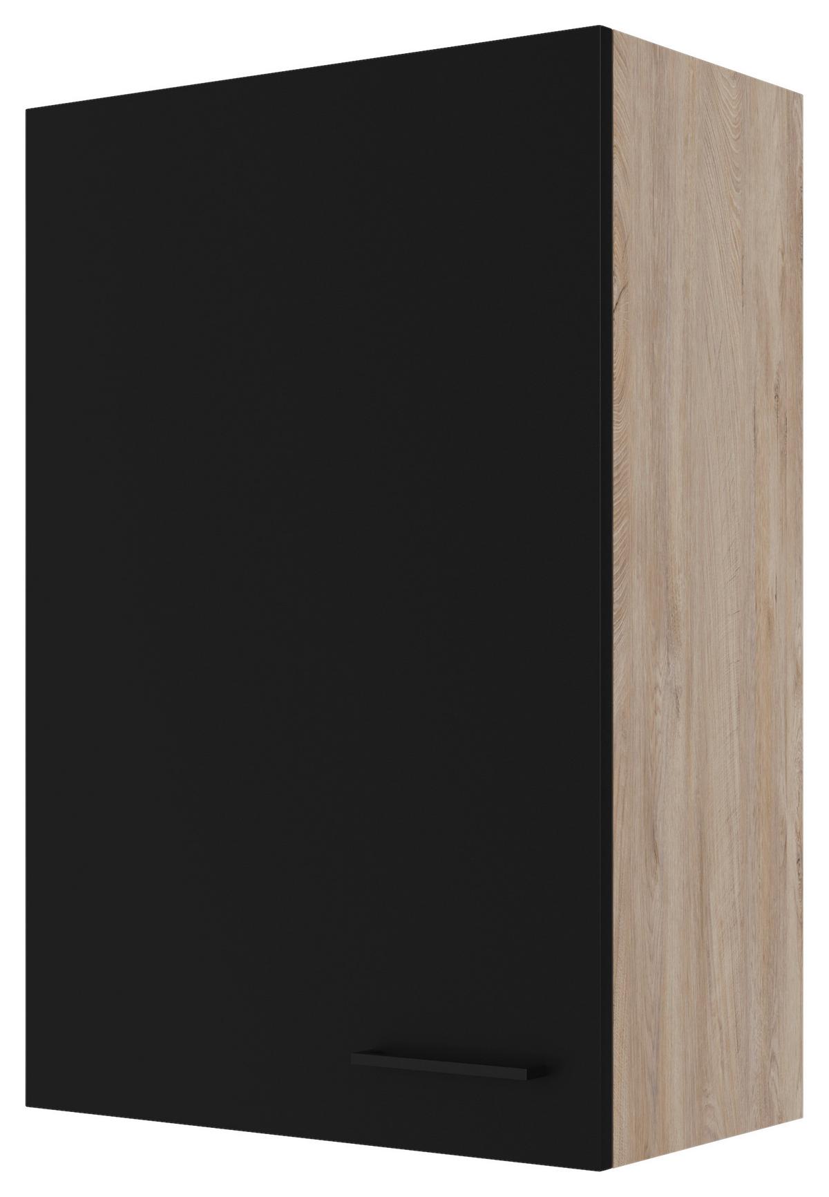 Horná kuchynská skrinka CAPRI CAPRI H 60-89 - čierna/farba duba, Konventionell, kov/kompozitné drevo (60/89/32cm) - FlexWell