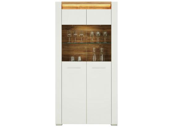 Vitrína Leonardo - farby dubu/biela, Moderný, kompozitné drevo/sklo (100/201/40cm) - Modern Living Vitrína Leonardo - farby dubu/biela, Moderný, kompozitné drevo/sklo (100/201/40cm) - Modern Living