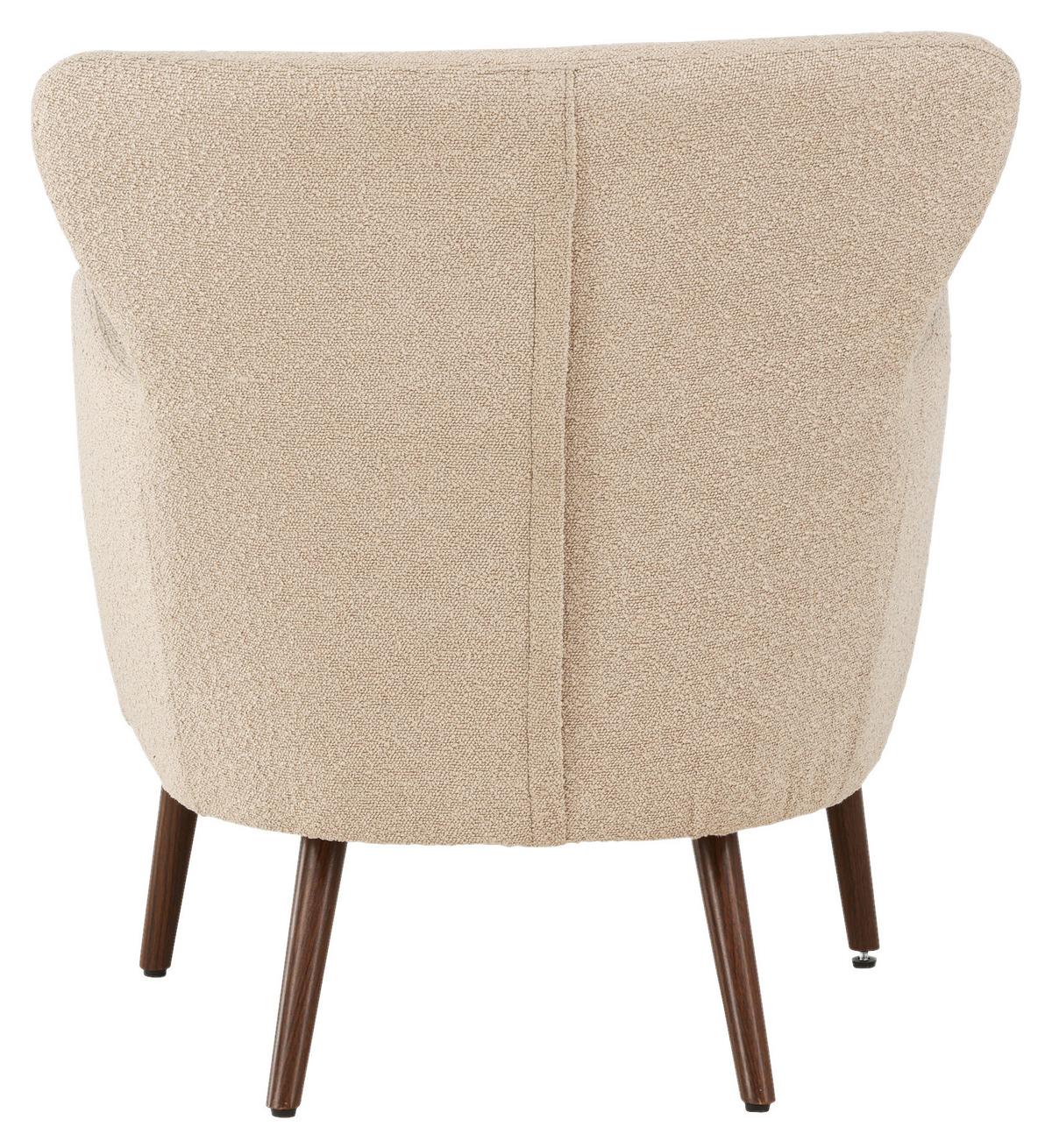 Ohrensessel Lincoln - Beige/Braun, Design, Textil/Metall (76/85/77cm) - Livetastic