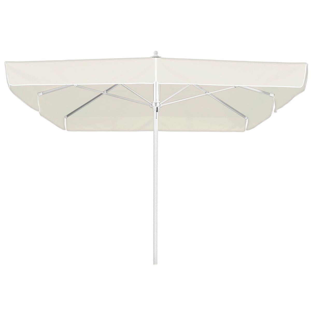 Ampelschirm Quadro LxBxH: 300x295x300cm Weiß - Silberfarben/Weiß, Basics, Textil/Metall (300/295/300cm) - Schneider