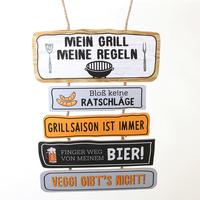 Dekoschild Grillregeln - Trend, Holzwerkstoff (35/46,5cm)