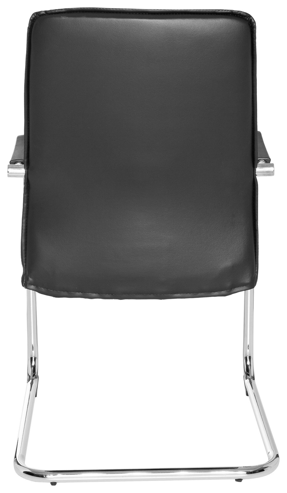 Besucherstuhl Tila V Schwarz - Chromfarben/Schwarz, MODERN, Kunststoff/Textil (56/97/46cm) - MID.YOU