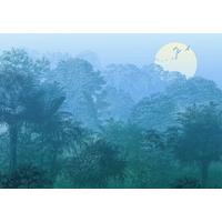 Fototapete Deep In The Jungle - Blau/Weiß, Trend, Papier (400/280cm) - Komar