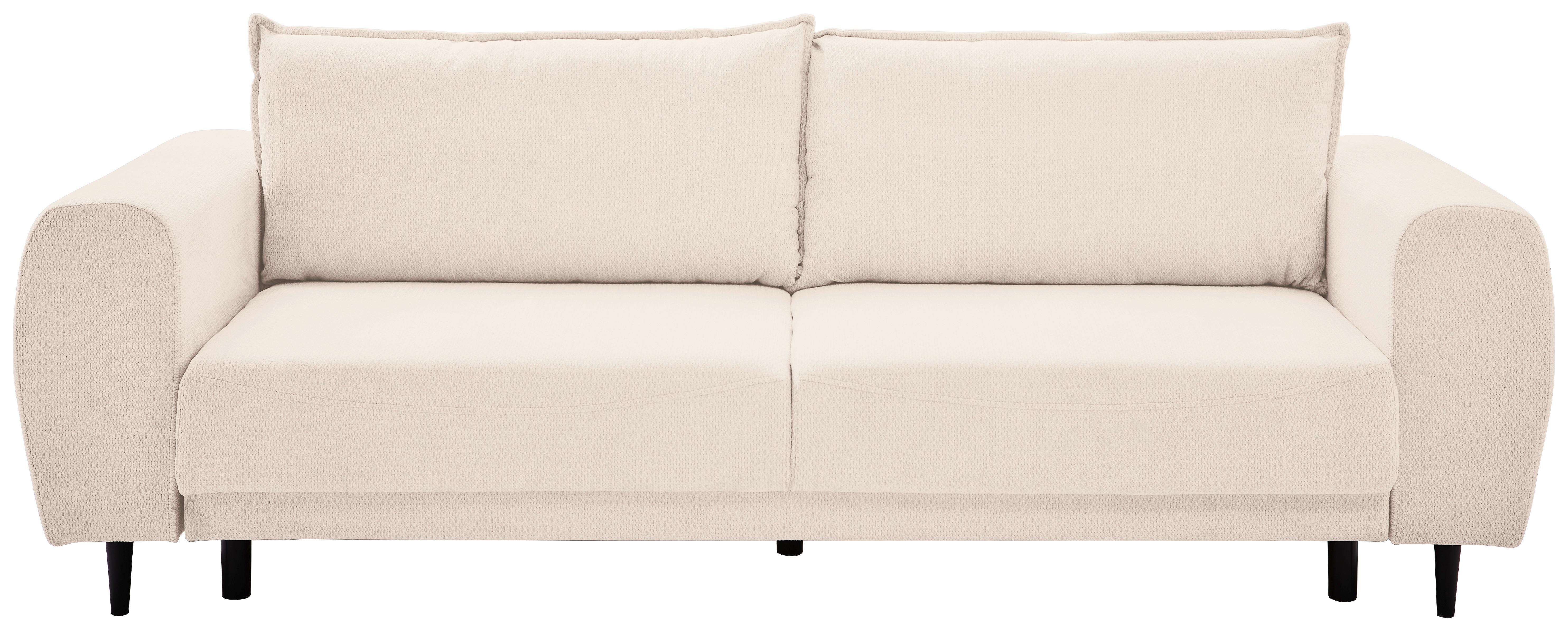 3-Sitzer-Sofa mit Schlaffunktion Siena B: 245 cm - Creme/Schwarz, KONVENTIONELL, Textil (245/85/92cm) - Livetastic