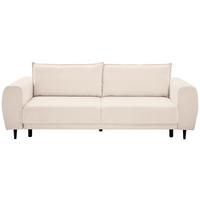 3-Sitzer-Sofa mit Schlaffunktion Siena B: 245 cm - Creme/Schwarz, KONVENTIONELL, Textil (245/85/92cm) - Livetastic
