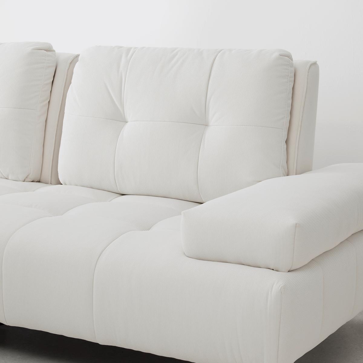 Sedací souprava ESTELLA, krémový manšestr - krémová/tmavě šedá, Moderní, kov/dřevo (326/85/270cm) - Bessagi Home