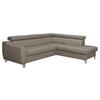 Ecksofa Aspen Taupe S: 245 Cm - Taupe/Chromfarben, Design, Leder/Textil (245/208cm) - Livetastic