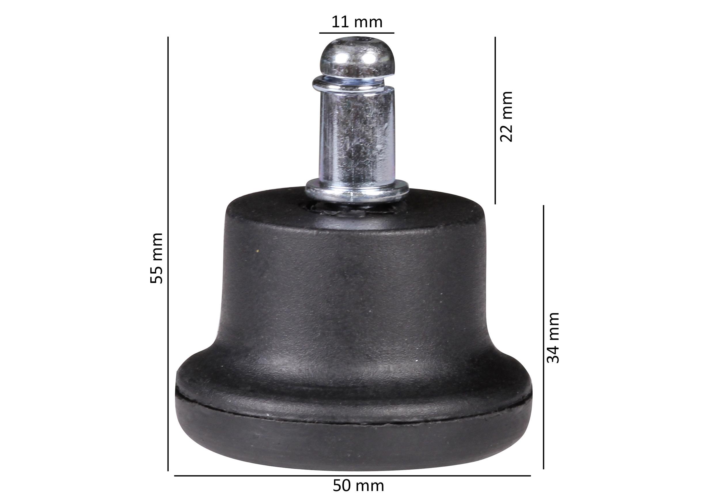 Bürostuhlgleiter Bodengleiter 5-teilig - Schwarz, Basics, Kunststoff (5cm) - MID.YOU