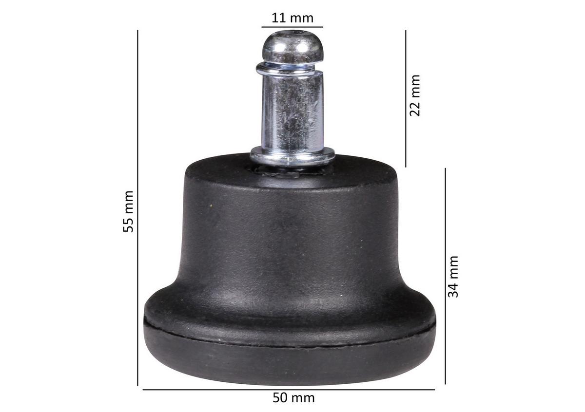 Bürostuhlgleiter Bodengleiter 5-teilig - Schwarz, Basics, Kunststoff (5cm) - MID.YOU