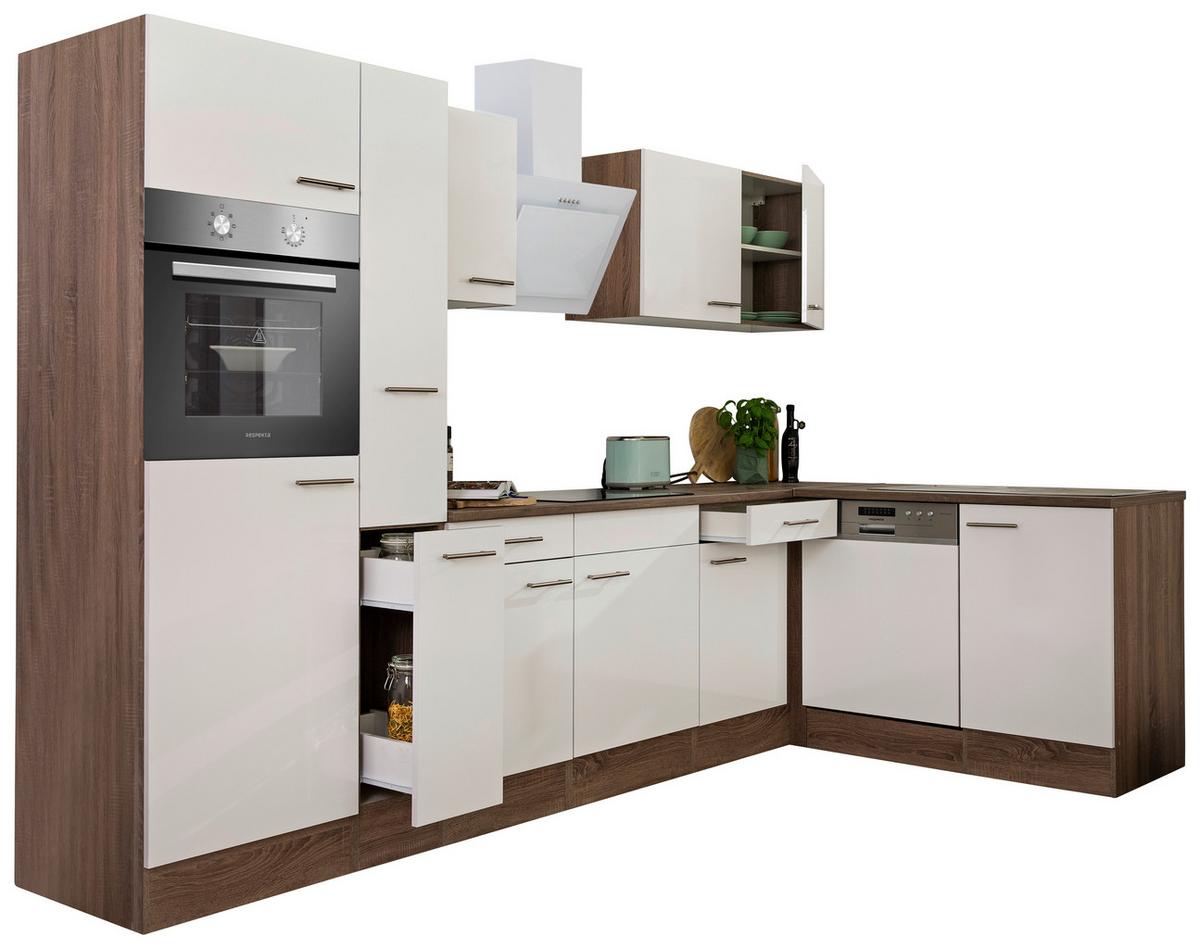 Eckküche Oliver L-Küchenblock 310 cm - Eichefarben/Weiß, Basics, Holzwerkstoff (310/172cm) - Respekta