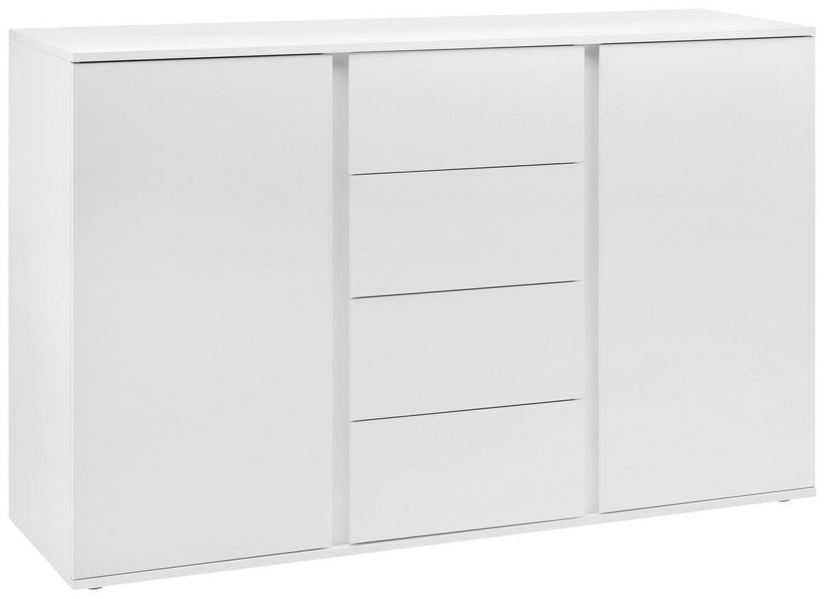 ŠIROKÁ KOMODA BIANCO - bílá/šedá, Moderní, kompozitní dřevo/plast (150/95/43cm) - Mömax