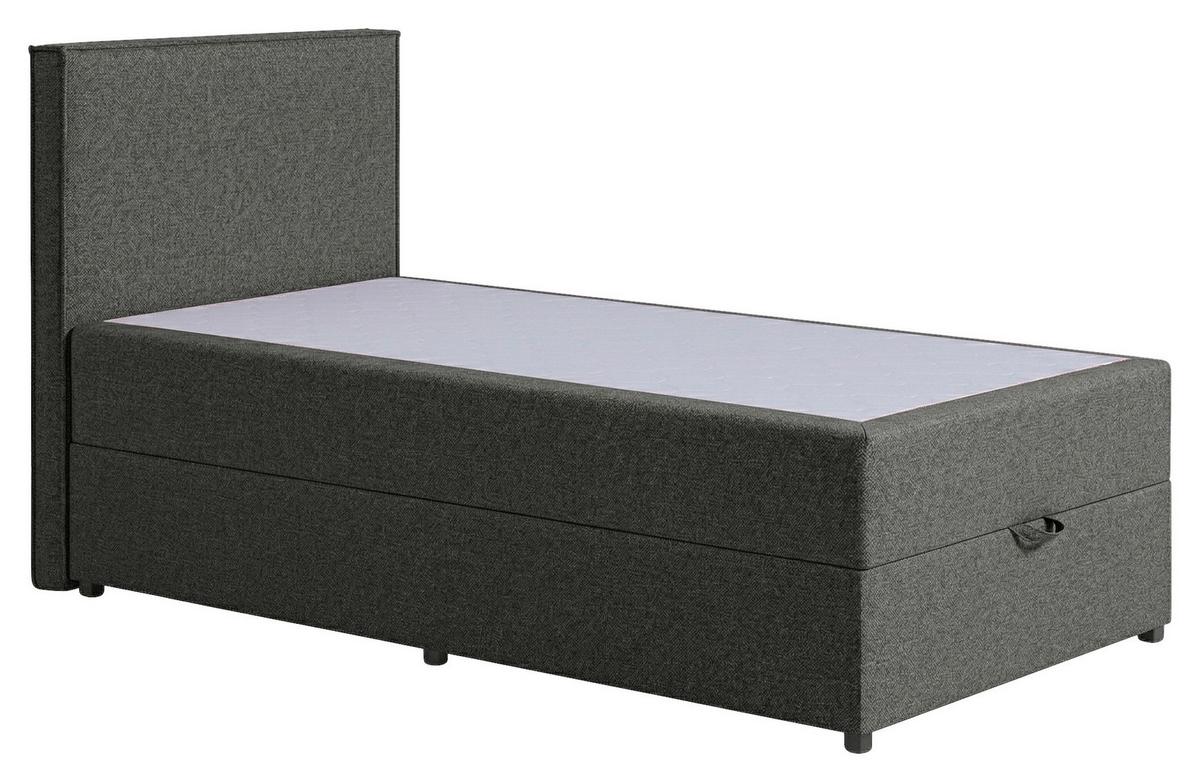Boxspringbett Naxos 100x200 Soul 2 Anthrazit - Anthrazit/Schwarz, MODERN, Holzwerkstoff/Textil (100/200cm)