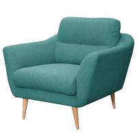 Sessel Tromso Türkis B: 92 cm - Türkis/Buchefarben, Design, Textil (92/87/88cm) - Livetastic