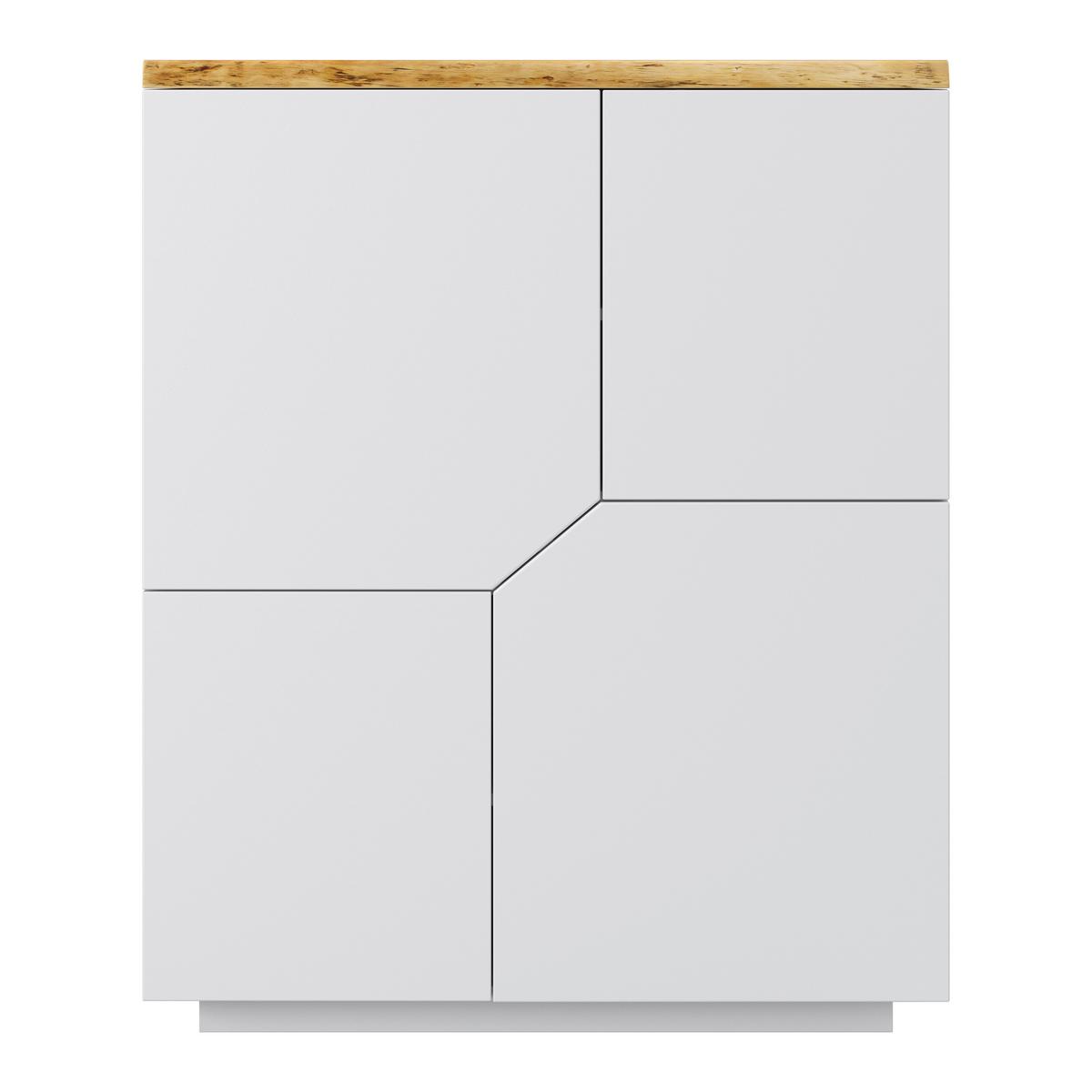 Komoda CARLOS - bílá/barvy dubu, Moderní, dřevo (100/122/42cm) - Modern Living