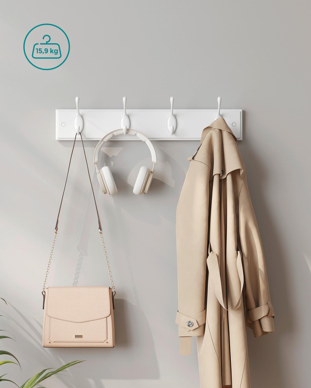 Wandgarderobe Weiß B: 40 Cm - Weiß, Basics, Holzwerkstoff/Metall (40/9/7cm)