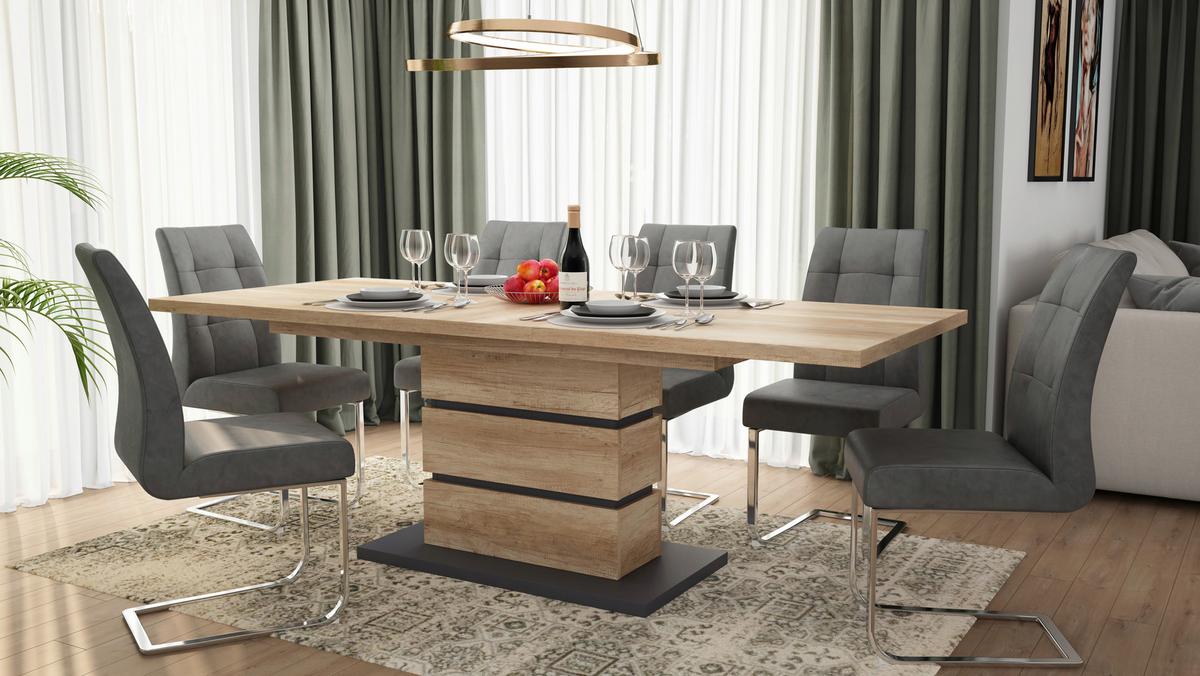 Schwingstuhl-Set Marlen XXL Anthrazit/Silberfarben B: 47cm - Anthrazit/Silberfarben, LIFESTYLE, Textil/Metall (47/96/62cm) - MID.YOU
