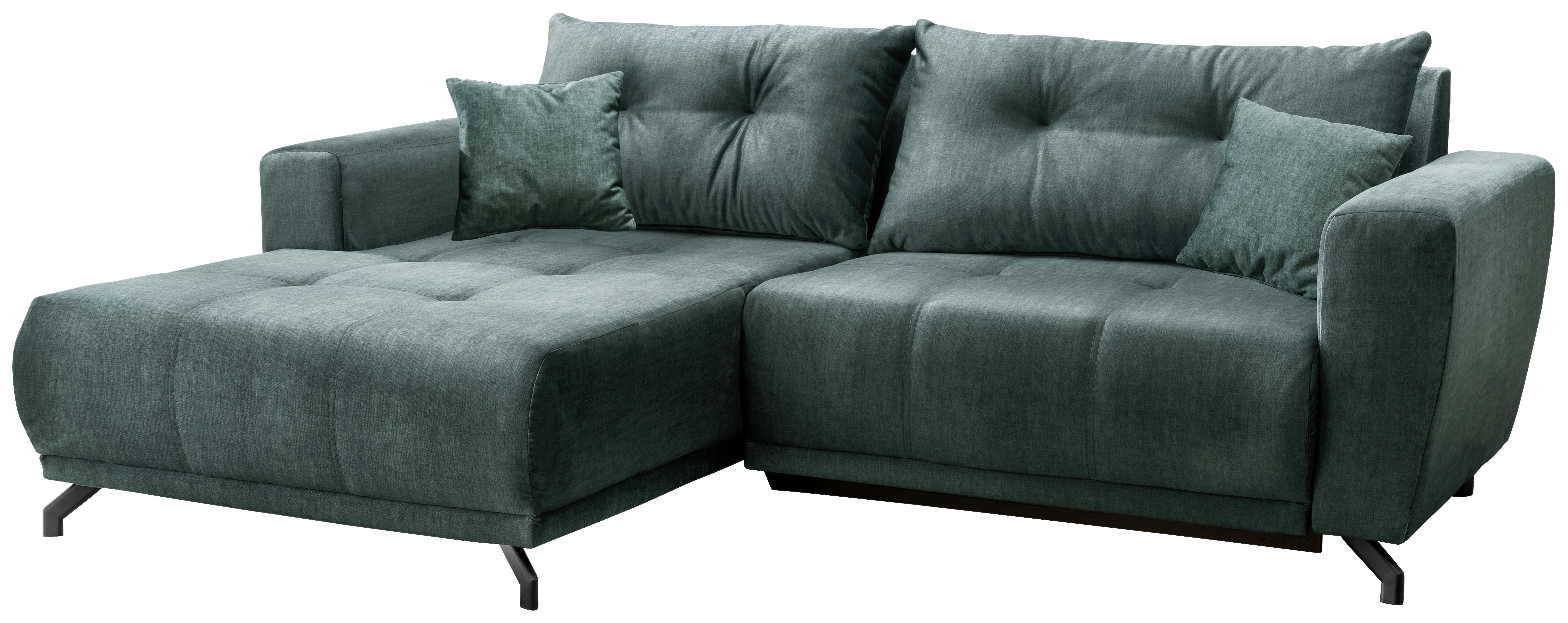 Ecksofa Restato, Blau S: 177x246 cm - Blau/Schwarz, MODERN, Textil (177/246cm) - MID.YOU
