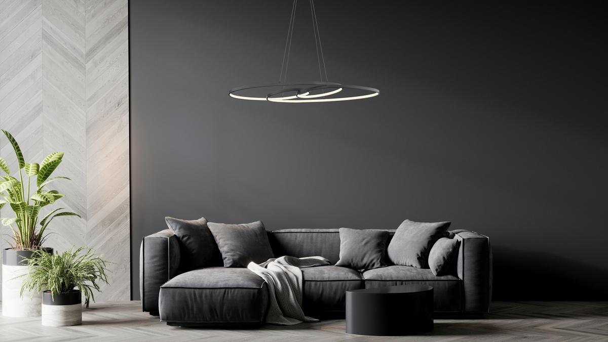 Led Függőlámpa 67177-40 Spira - fekete/fehér, Design, műanyag/fém (100/36/122cm) - Globo