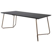Esstisch Petra - Messingfarben/Schwarz, Design, Holzwerkstoff/Metall (180/90/75cm) - Livetastic