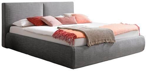 Polsterbett mit Lattenrost + Bettkasten 180x200 Atesio - Anthrazit/Naturfarben, MODERN, Holz/Textil (180/200cm) - Livetastic