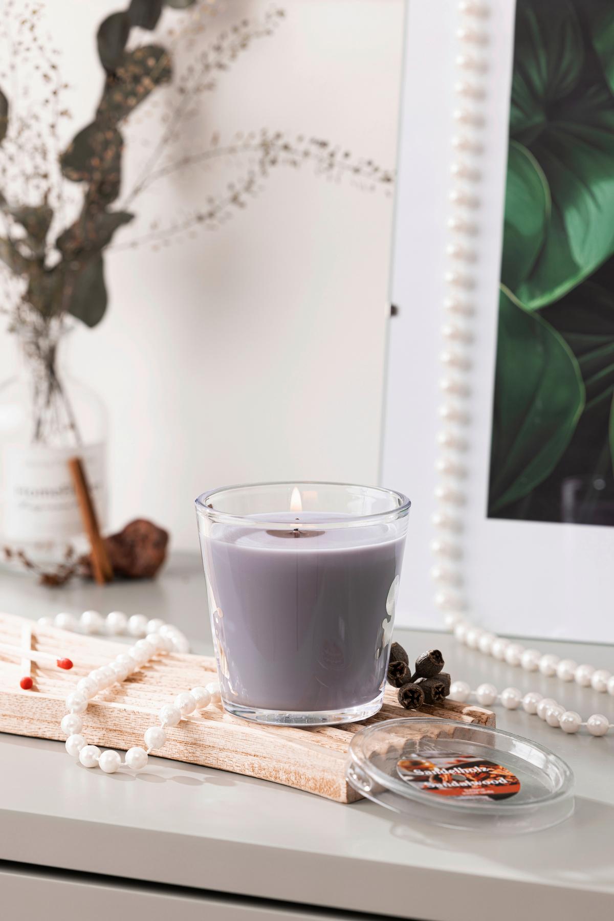 Kerze im Glas Maurice - Klar/Grau, KONVENTIONELL, Glas/Paraffin (7,5/7,5cm) - Ondega