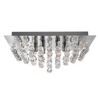 Deckenleuchte Hanna 6406-6cc - Klar/Silberfarben, Design, Glas/Metall (45/45/19cm)