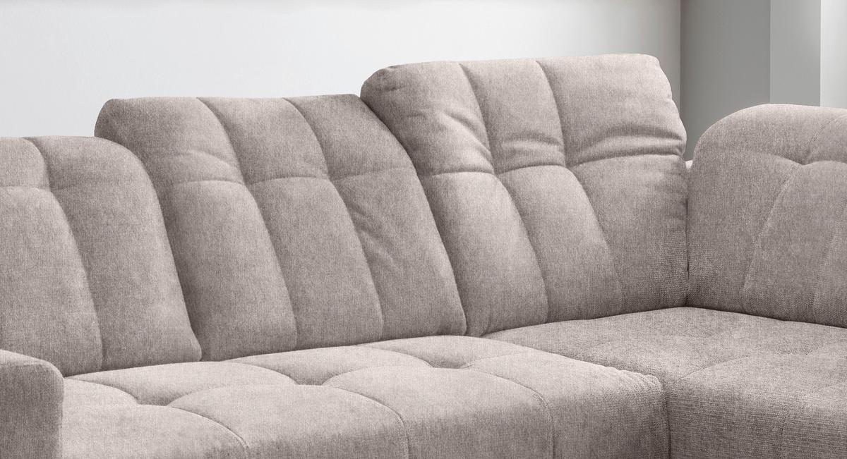 Ecksofa mit USB Anschluss Sano, Taupe, S: 261x200 cm - Taupe/Schwarz, MODERN, Textil (261/200cm) - Livetastic