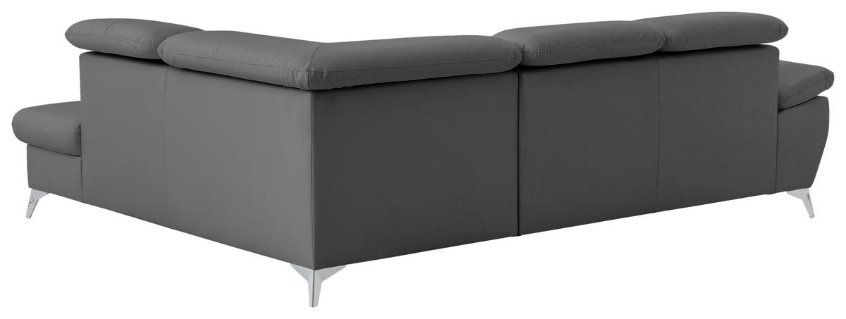 Ecksofa mit Schlaffunktion und Bettkasten Gisele Grau - Chromfarben/Grau, KONVENTIONELL, Textil (256/209cm) - Livetastic