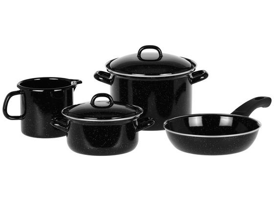 Kochtopfset Profi, 6-tlg. Set - Schwarz, KONVENTIONELL, Metall - Riess Kochtopfset Profi, 6-tlg. Set - Schwarz, KONVENTIONELL, Metall - Riess
