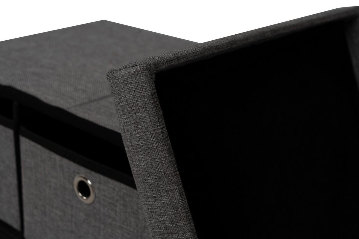 Hocker Halmstad Textil Grau, Box Mit Deckel - Grau, Trend, Wellpappe/Textil (50,5/40/38cm)
