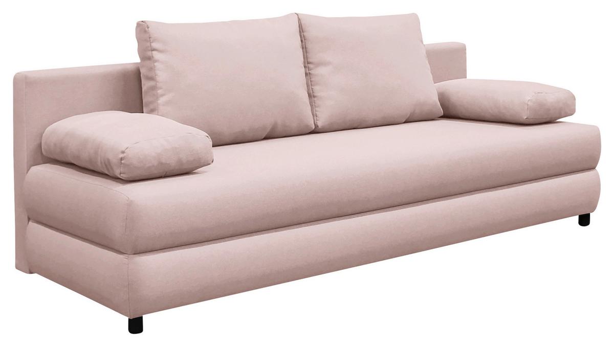 Schlafsofa Mela Rosa B: 200 cm - Schwarz/Rosa, Design, Textil (200/88/87cm) - P & B