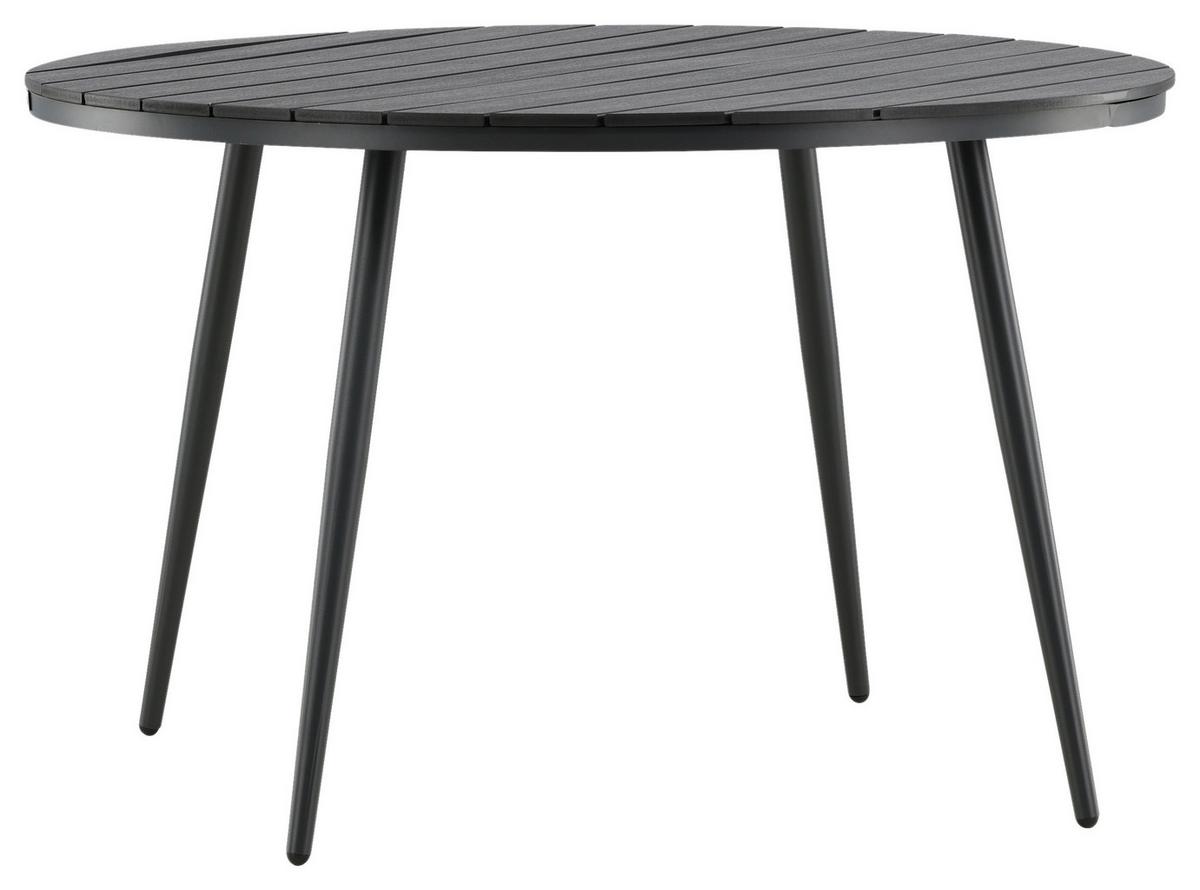 Gartentisch Break Aluminium D: 120cm - Schwarz, KONVENTIONELL, Kunststoff/Metall (120/74cm) - Gardenson