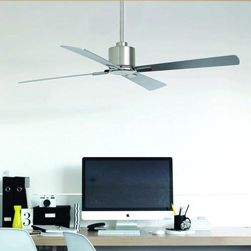 Deckenventilator Airfusion Chrom 4 Flügel, Geräuscharm - Chromfarben/Silberfarben, Basics, Holzwerkstoff/Metall (132/33cm)