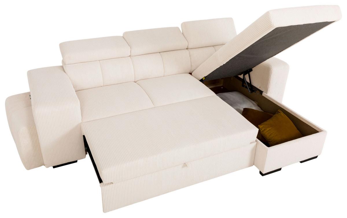 Ecksofa Sirius M creme, 251x165cm - Creme, KONVENTIONELL, Holz/Holzwerkstoff (251/165cm)