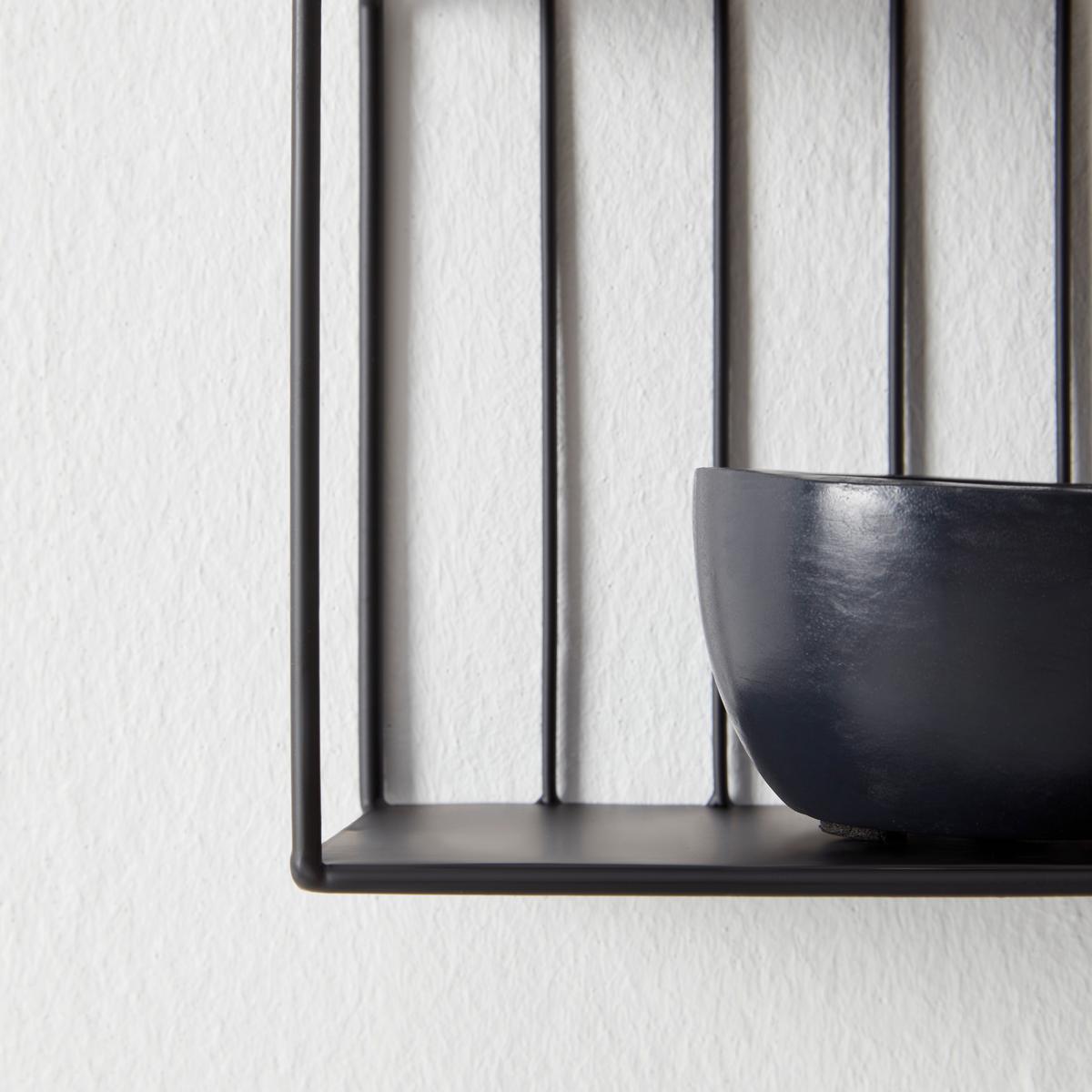 Nástenný regál čierna - čierna, Modern, kov (54/55/11cm) - Mömax