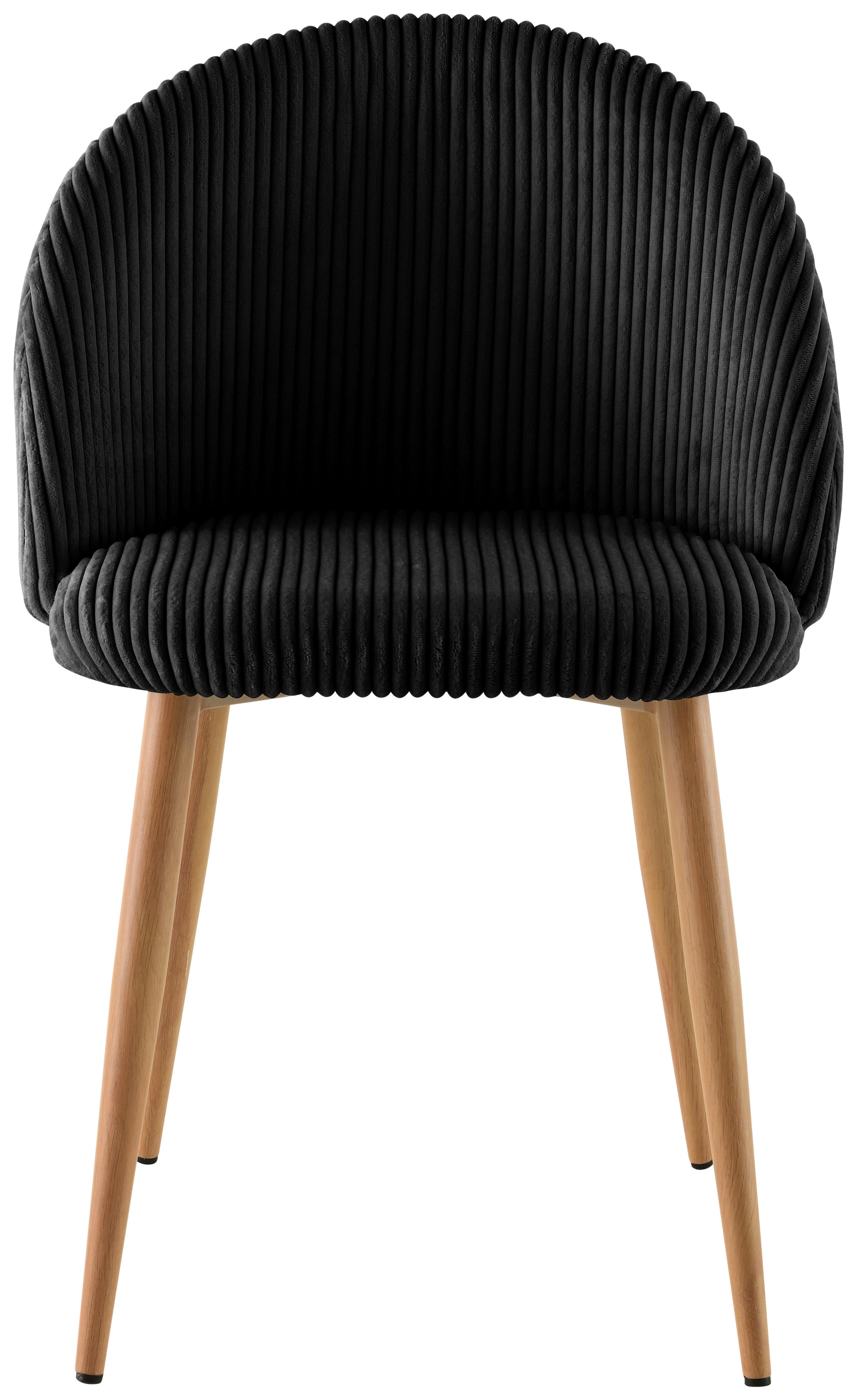 Stuhl Emilio - Eichefarben/Schwarz, LIFESTYLE, Holz/Textil (51/78/52cm) - Livetastic