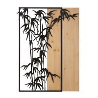 Wanddeko Bamboo Iron Naturfarben, Schwarz B: 58 Cm - Schwarz/Naturfarben, Basics, Holzwerkstoff/Metall (58/80/2cm)