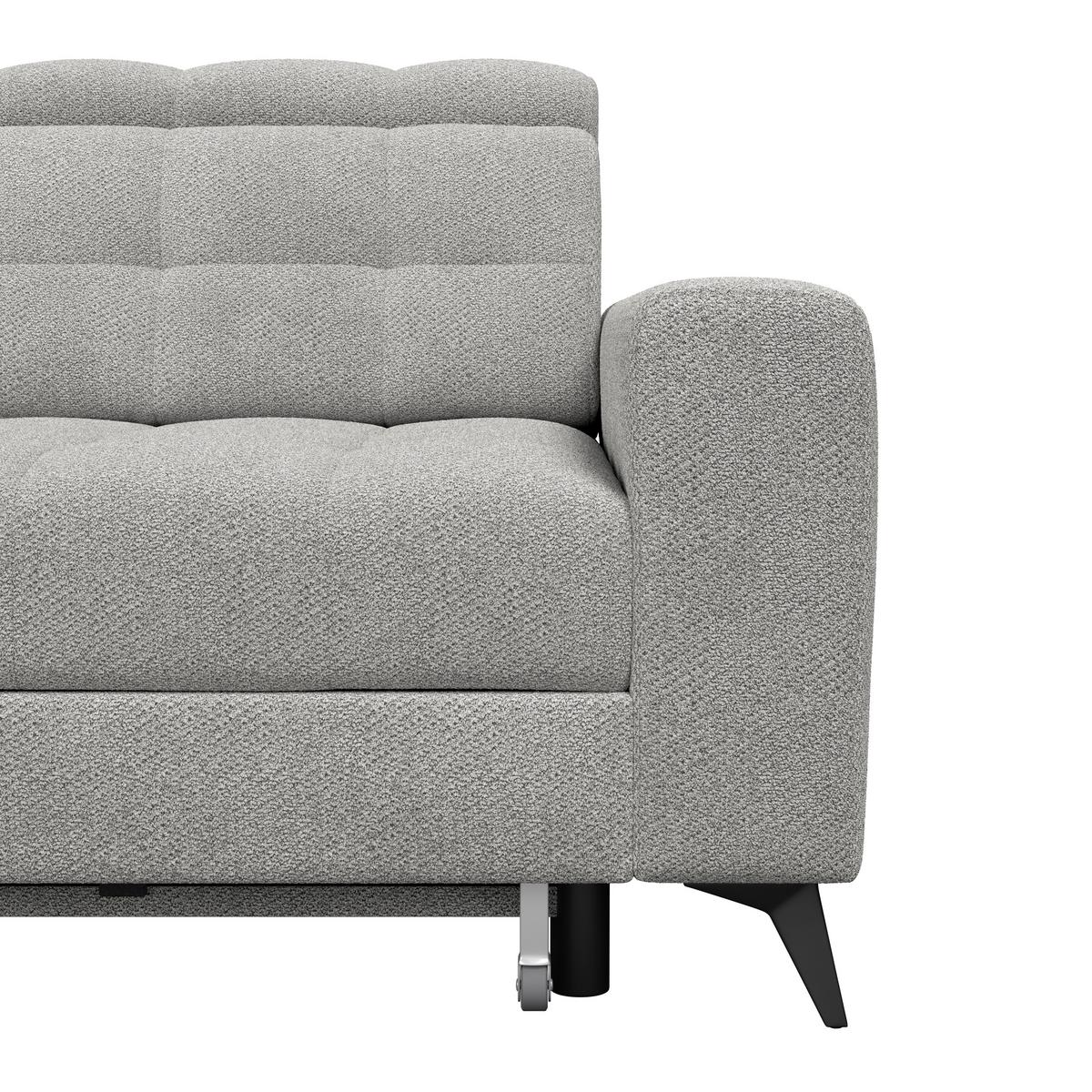 Ecksofa Barletta New Velours Hellgrau, 228x289cm - Hellgrau/Schwarz, ROMANTIK / LANDHAUS, Textil (228/289cm) - Luca Bessoni