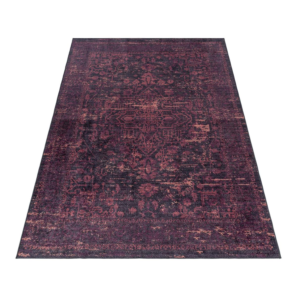 Flachwebteppich Fiesta - Rot/Schwarz, Design, Textil (120/170cm) - Novel