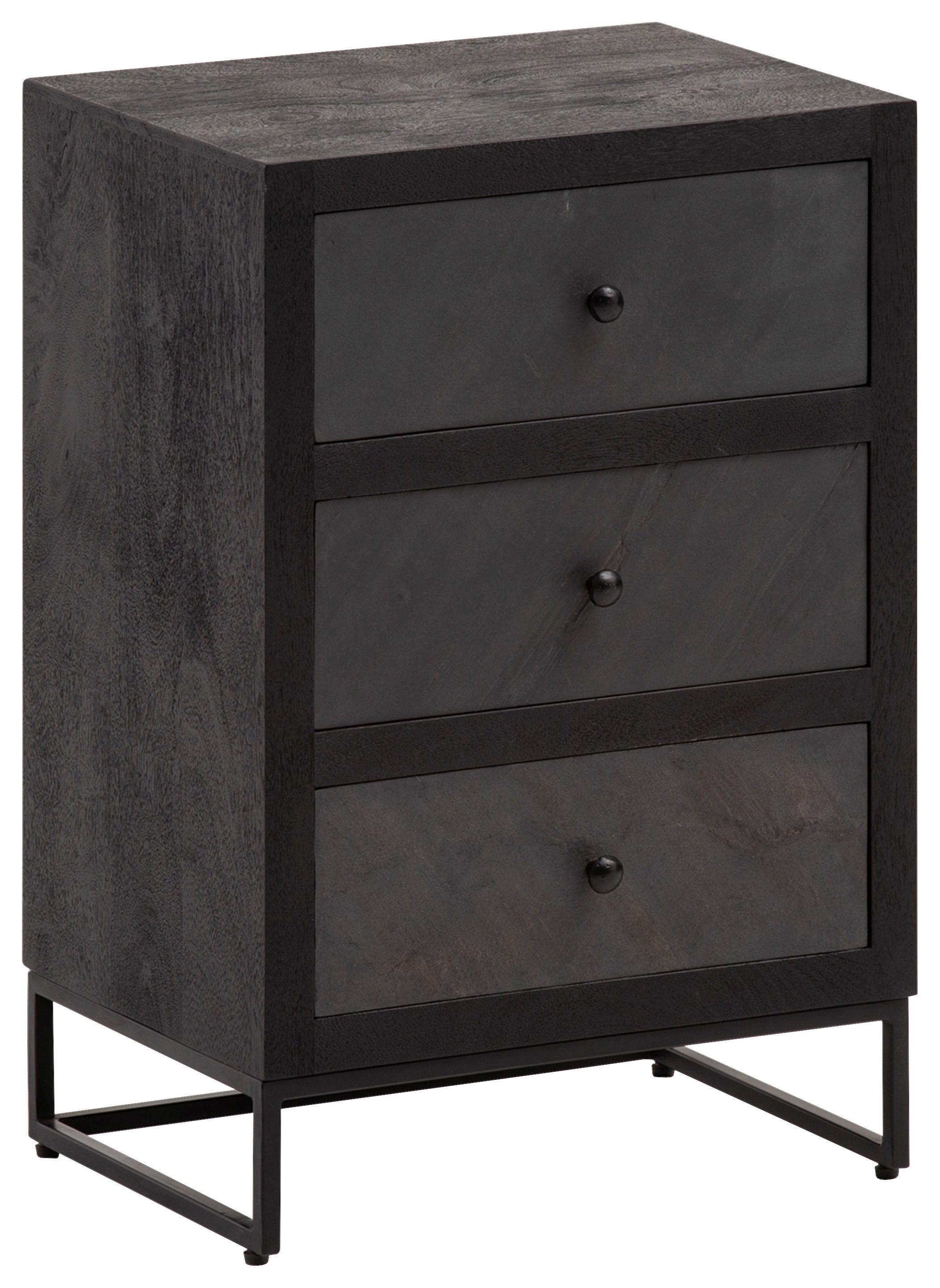 Nachtkästchen Wl6.768 - Schwarz, LIFESTYLE, Holz/Holzwerkstoff (40/60/30cm) - MID.YOU