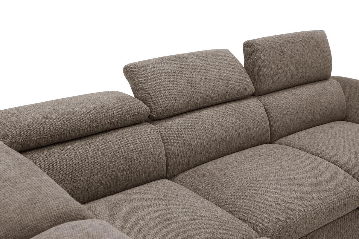 Ecksofa Firenze - Schwarz/Braun, Basics, Textil (219/265cm) - MID.YOU