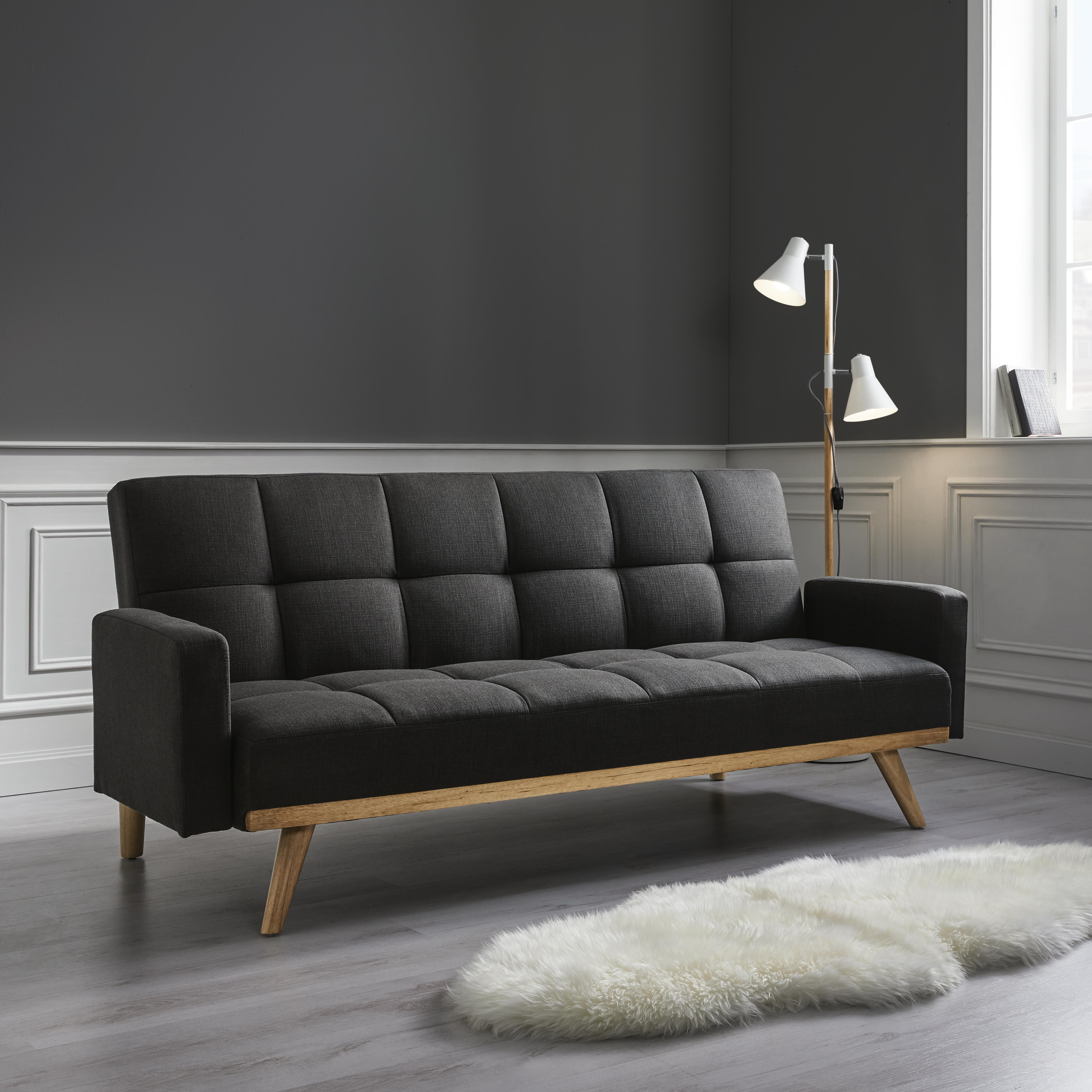 Pohovka S Rozkladom Johny - tmavosivá, Moderný, drevo/textil (199/85/91-109cm) - Mömax modern living