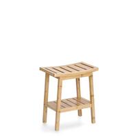 Hocker Holz Naturfarben BxHxT: 40x25x46 cm - Naturfarben, Basics, Holz (40/25/46cm) - Zeller Present