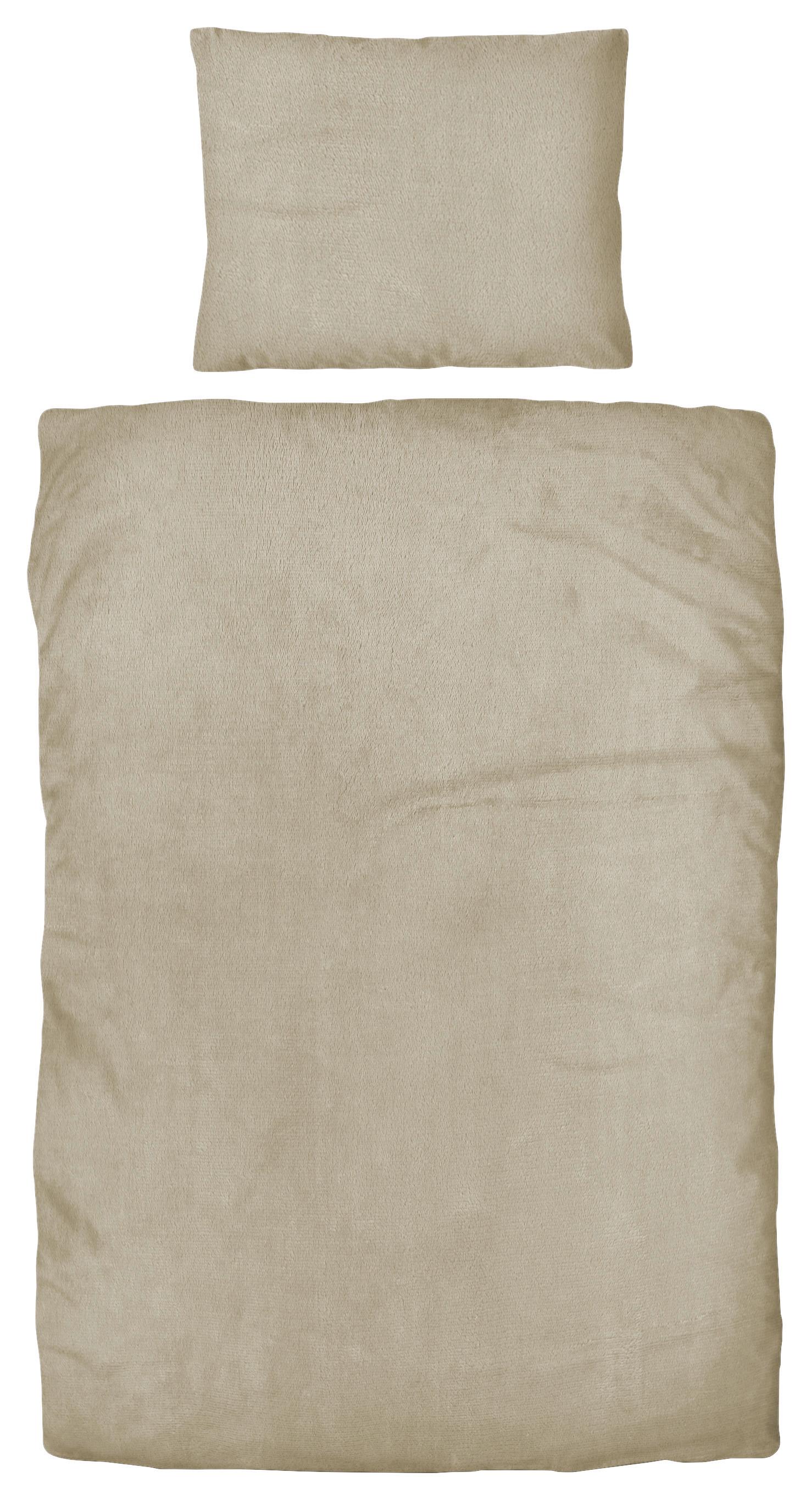 Flanell Bettwäsche 140x200 cm Cashmere Taupe/Beige - Taupe/Beige, ROMANTIK / LANDHAUS, Textil - James Wood
