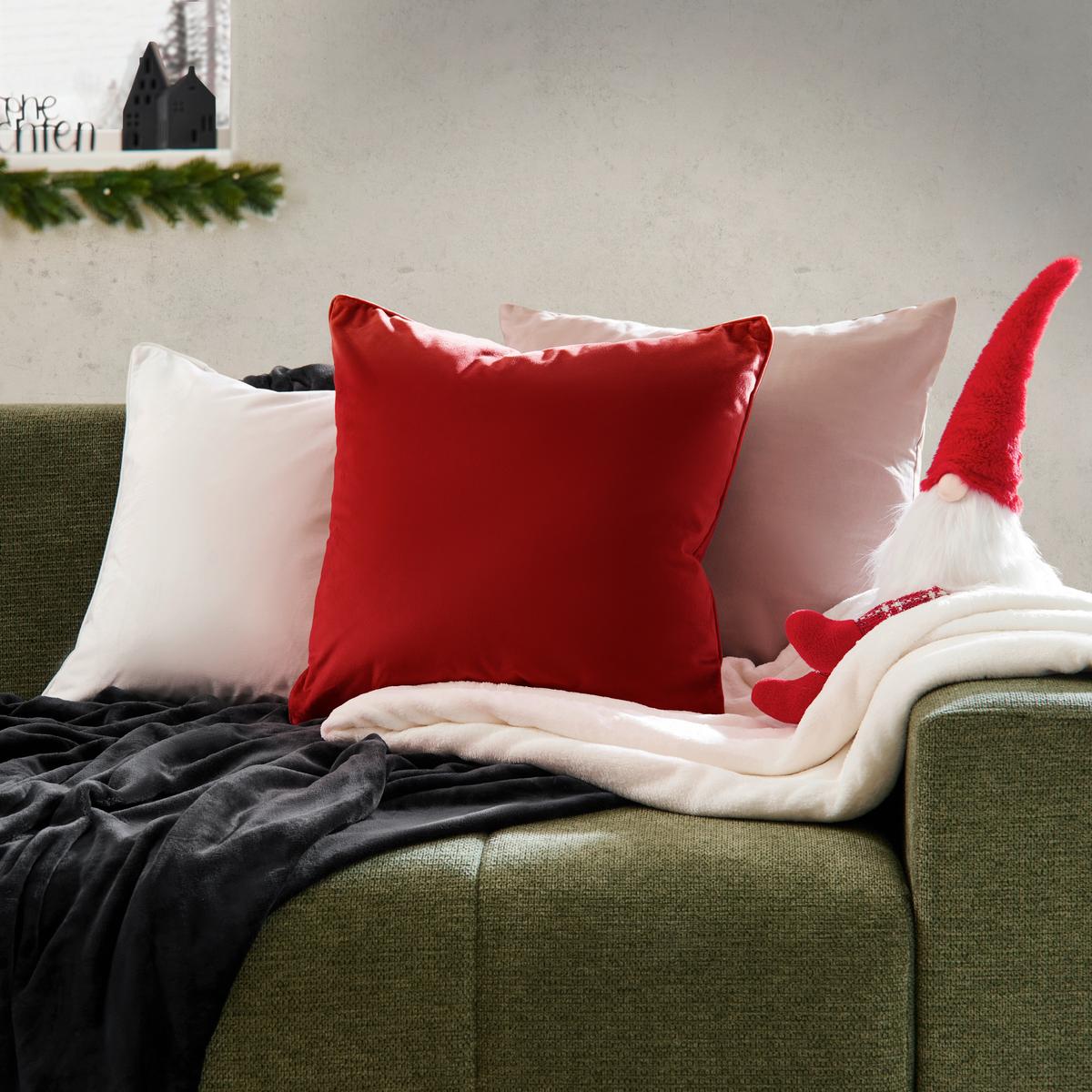 DEKORAČNÝ VANKÚŠ VIOLA,. 45/45 cm, červená - červená, Konventionell, textil (45/45cm) - Premium Living
