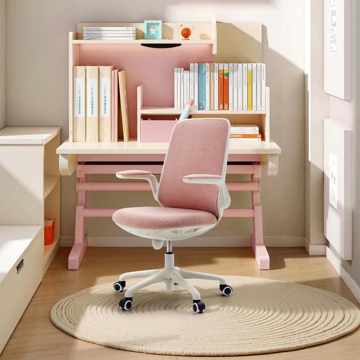 JUGENDDREHSTUHL Swivelo Pink B: 60cm - Pink/Weiß, MODERN, Kunststoff/Textil (60/99/60cm) - MID.YOU