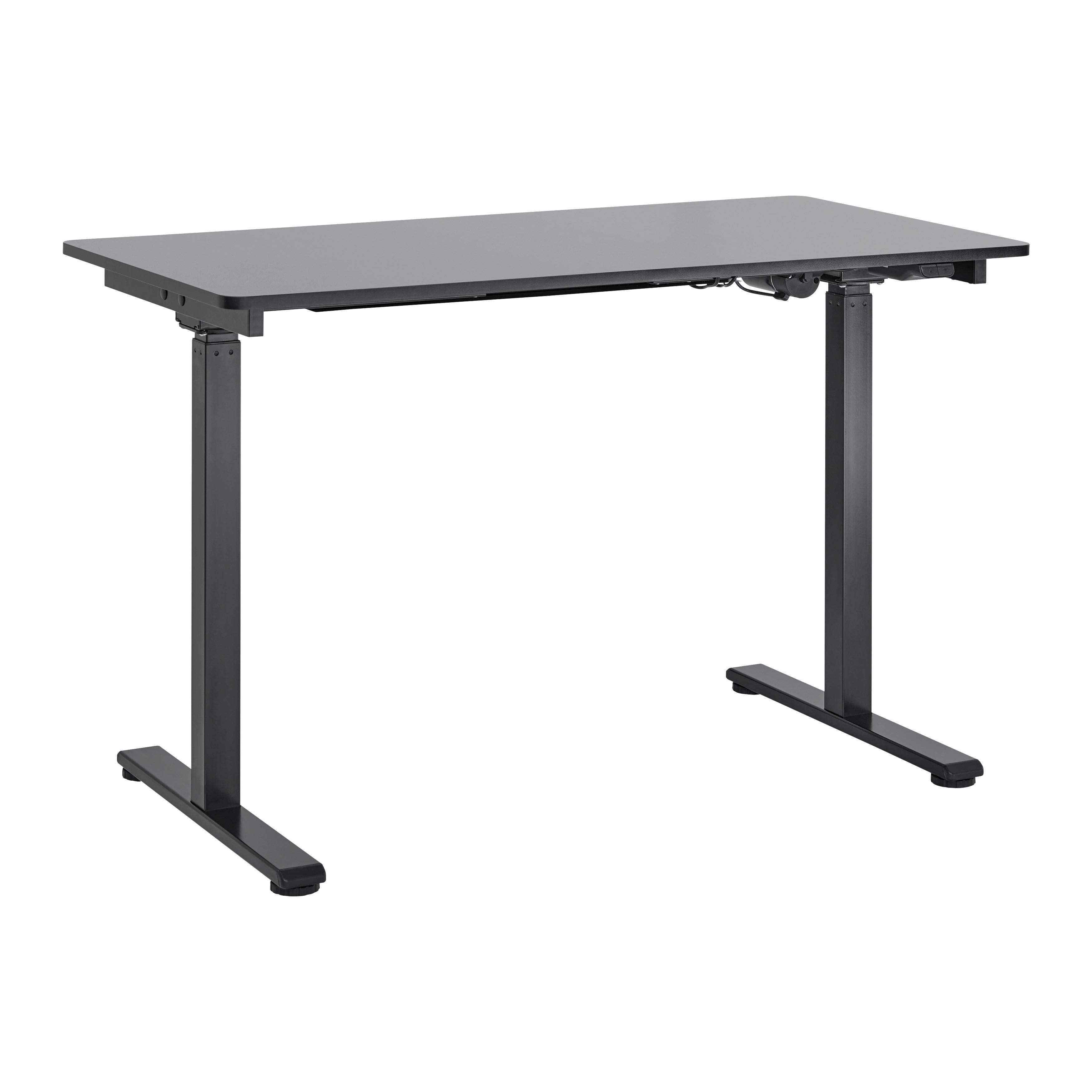 Výškově nastavitelný psací stůl Romina 120x59 cm - černá, Moderní, kov/dřevo (120/59/73,1-123,1cm) - Bessagi Home