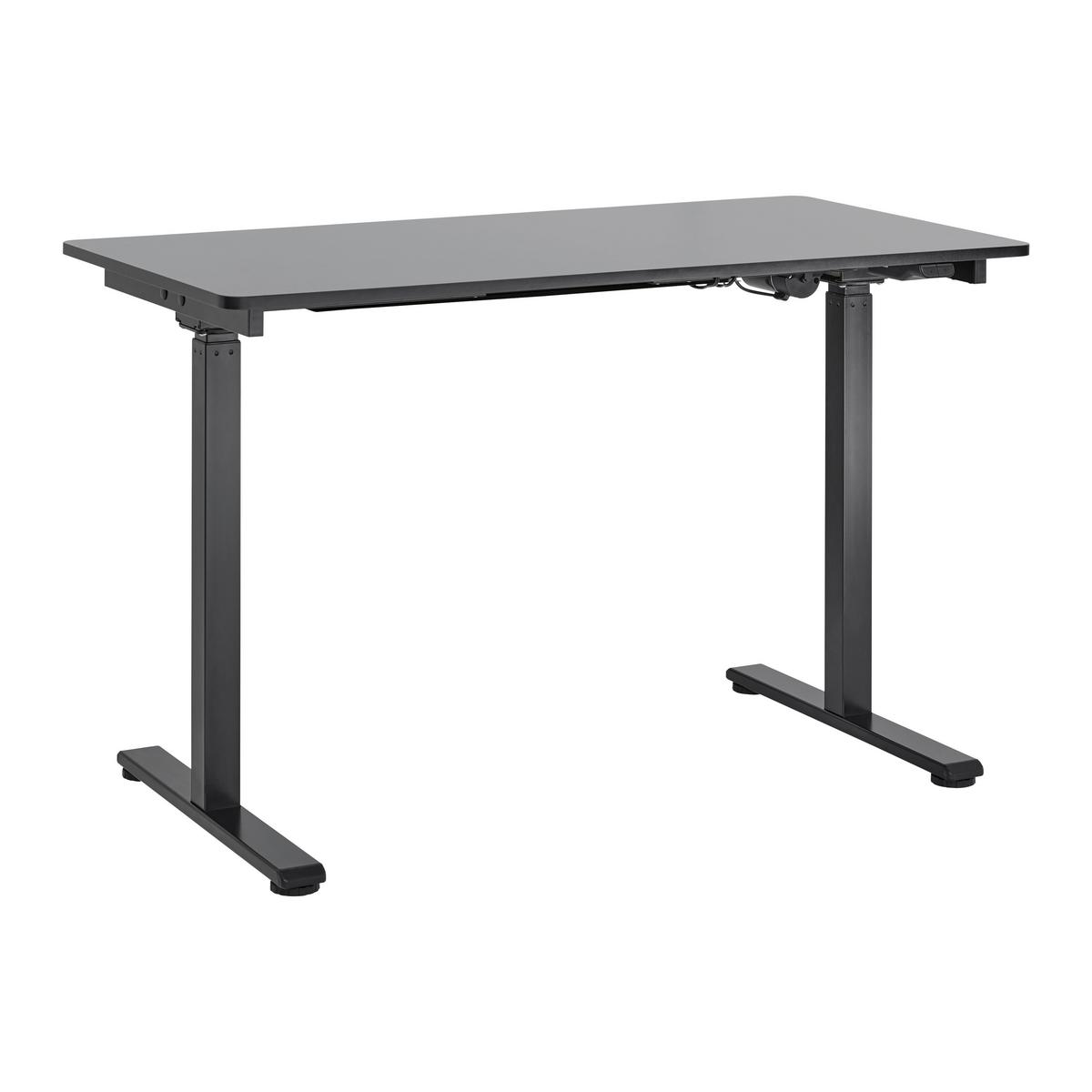 Výškově nastavitelný psací stůl Romina 120x59 cm - černá, Moderní, kov/dřevo (120/59/73,1-123,1cm) - Bessagi Home