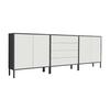 Sideboard Mailand5b:237cm Weiß/Anthrazit - Anthrazit/Weiß, MODERN, Holzwerkstoff (237/86/33cm) - MID.YOU